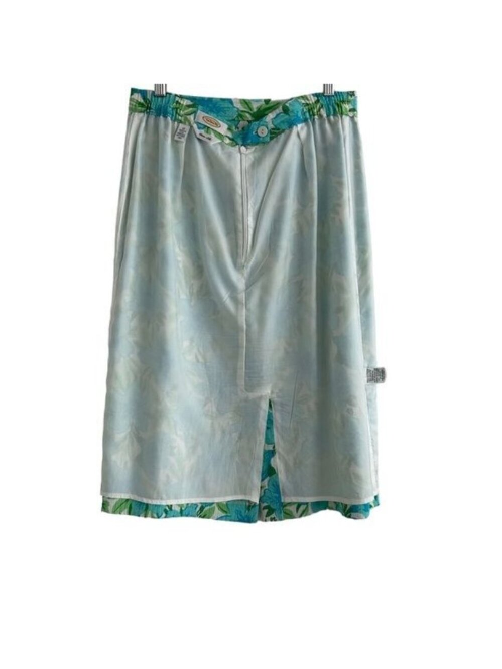 Vintage Talbots Pure Silk Quilted Floral Botanical Coastal Resort‎ Skirt (10) - Picture 7 of 15